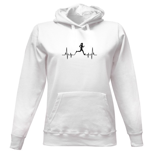 Dámská mikina s kapucí s potiskem Běh je život