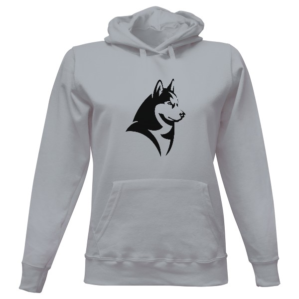 Dámská mikina s kapucí s potiskem Husky