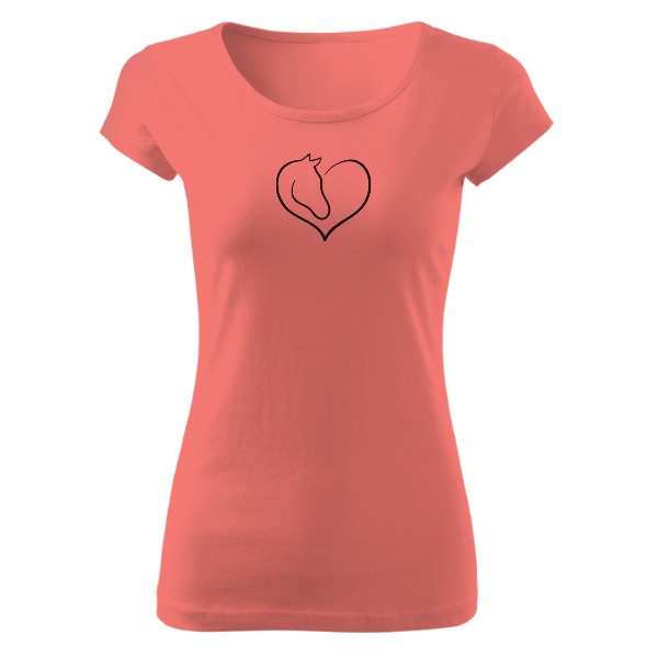 Tričko s potiskem Koně v srdci