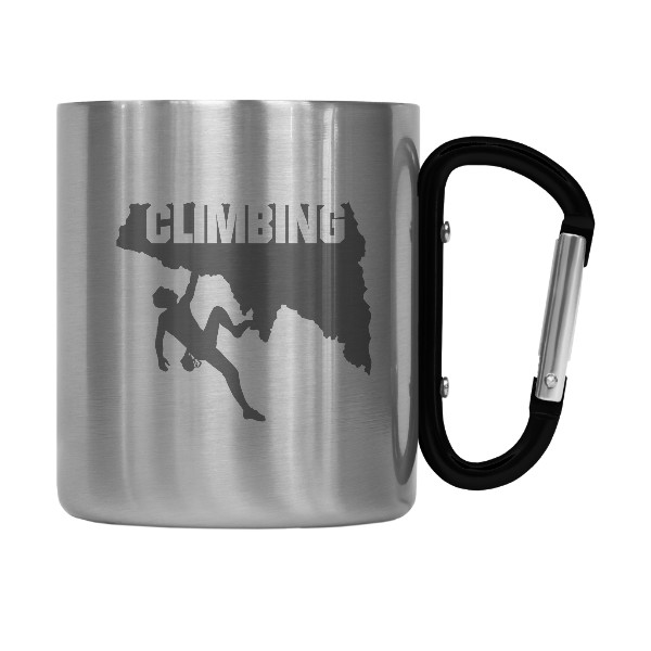 Hrnek nerez s karabinou s potiskem Milujeme lezení