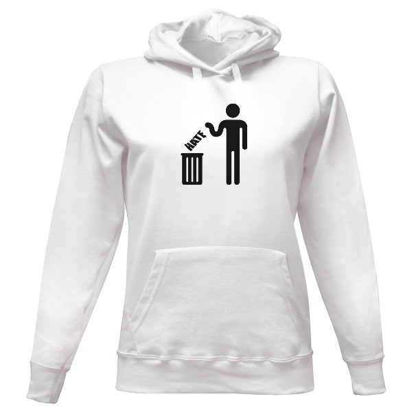 Dámská mikina s kapucí s potiskem Neřeš HATE!