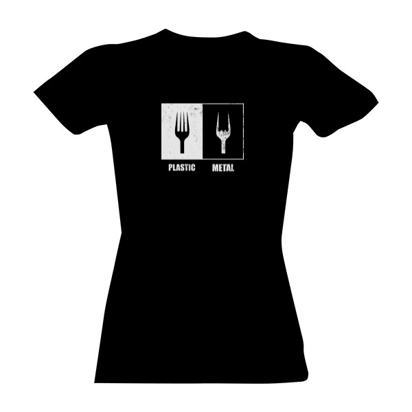 Tričko s potiskem Plastic vs. metal