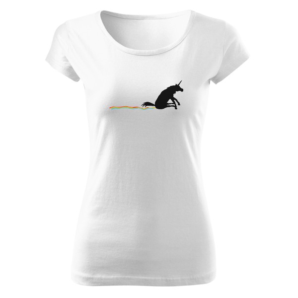 Tričko s potiskem Unicorn sáňkuje