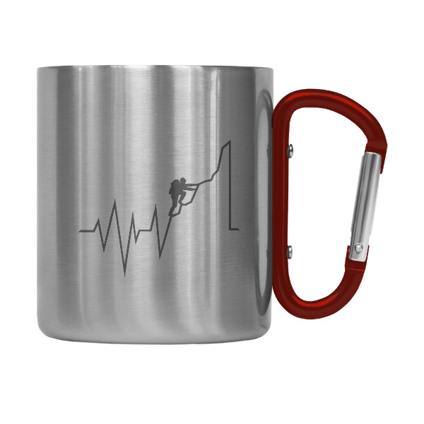 Hrnek nerez s karabinou s potiskem Žít pro hory