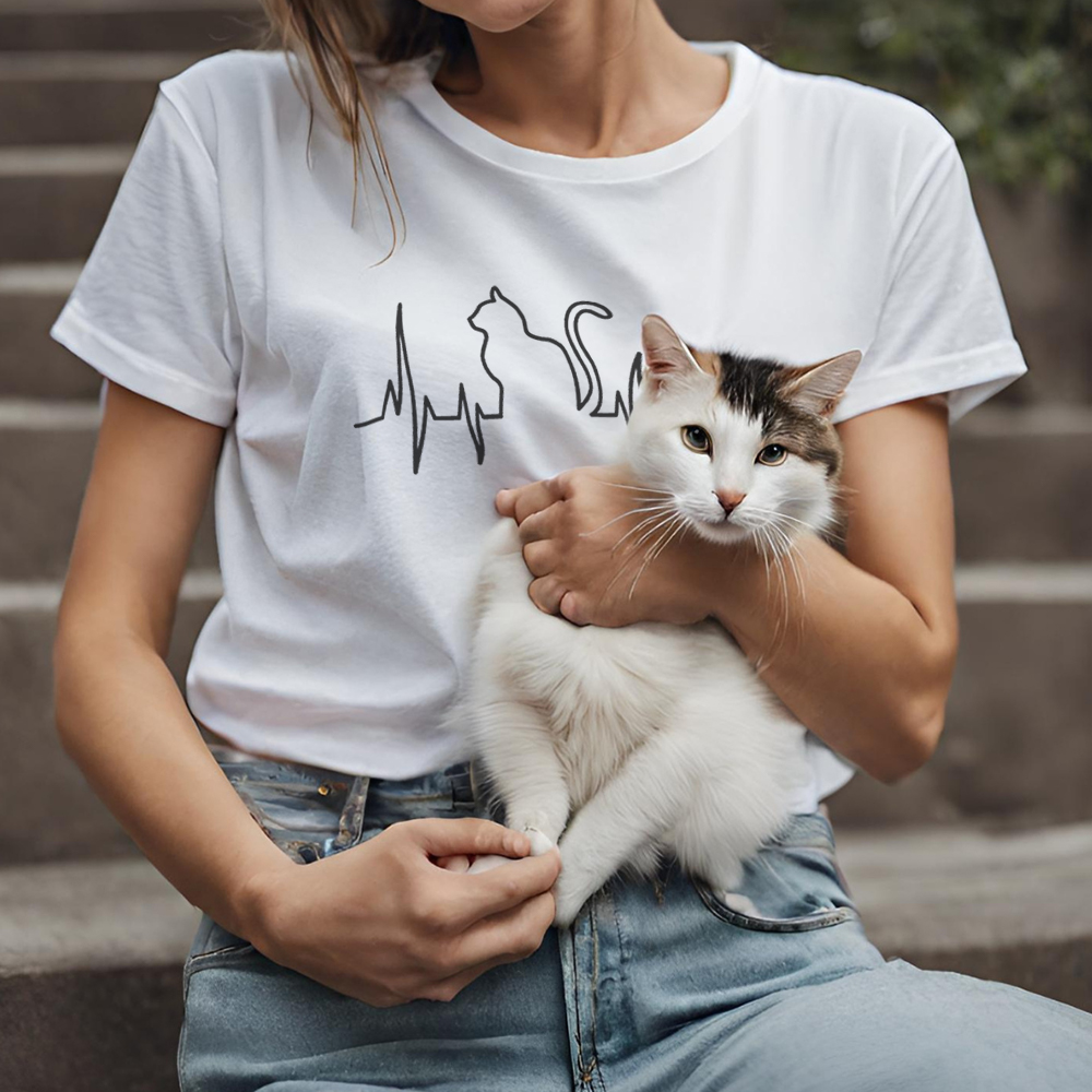 Tričko s potiskem Žít pro kočky